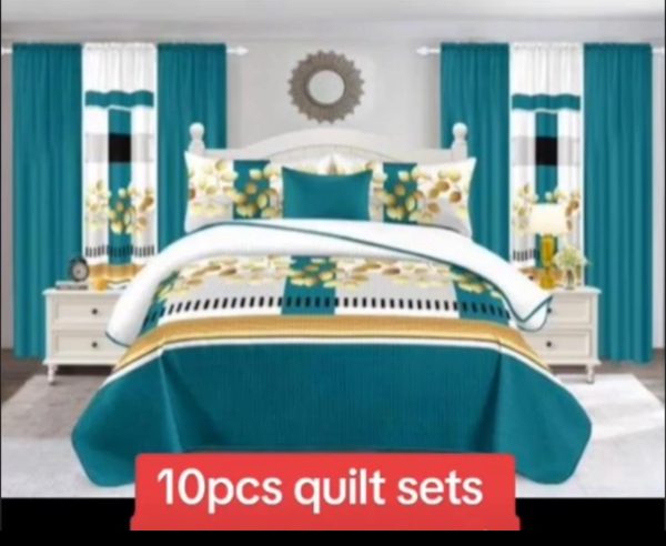 Blue Priscilla 10pcs quilt Sets - Image 2