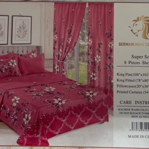 Super Soft 8 Pieces Sheet Set with Matching Curtains