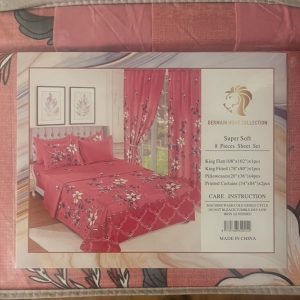 Super Soft 8 Pieces Sheet Set With Matching Curtains